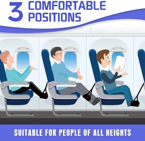 2-Pack Airplane Foot Hammock for Plane Travel - Travel Essentials Length Adjustable Airplane Foot Rest - Long Flight Must Haves - Image 4
