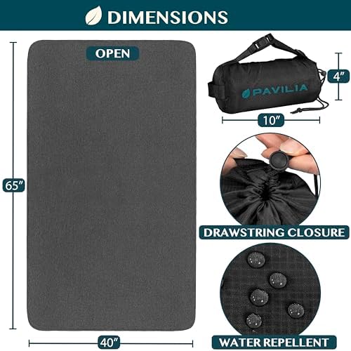 PAVILIA Travel Blanket Airplane Compact with Bag, Soft Packable Plane Blanket Kids Adults, Portable Camping Flight Essentials, Travelers Gifts Accessories, Luggage Backpack Strap, 65x40 Black - Image 4
