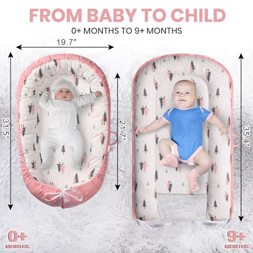Totsi Baby Lounger Set | Ultra-Soft Baby Nest with Pillow and Blanket | Machine Washable Infant Lounger 0-24 Months | Adjustable Infant Nest for Travel | Baby Lounger Cover for Newborn - Image 8