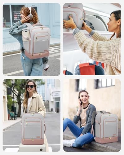 LOVEVOOK Travel Backpack for Women with Shoes Compartment,40L Personal Item Travel Bag Flight Approved Carry On Backpack with 2 Packing Cubes,Large Casual Weekender Luggage Daypack - Image 6