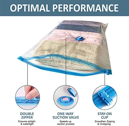 10 Pack Vacuum Storage Bags with Pump, 5 Jumbo and 5 Large Space Saver Vacuum Storage Bags, Vacuum Seal Bags for Clothing, Comfoters, Pillows, Blanket, Bedding - Image 5