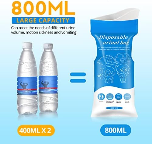 Disposable Emergency Urinal Bag, 8/12/20/24 Pack Portable Camping Pee Bags, Travel Pee Bags, Traffic Jam Emergency Portable Urine Bag, Vomit Bags, for Men Women Kids Children Patient - Image 4