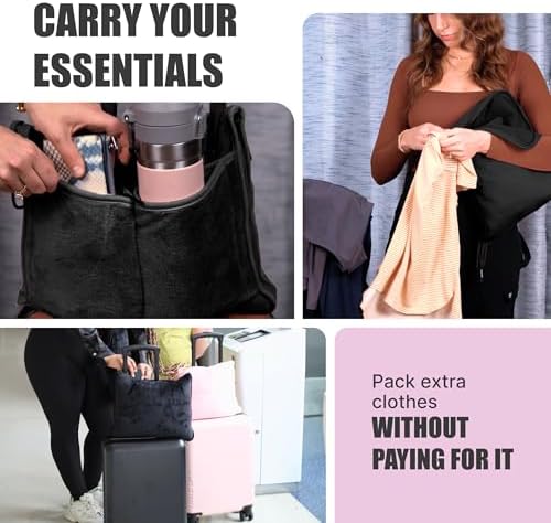 TAKE OFF All-in-One Travel Blanket and Pillow - Super Soft Microfiber Fabric, 3 Day Clothing Storage with Secure Zipper Pockets Keep Valuables Safe, Hand Free Trolley Holder, Ultimate Travel Accessory - Image 5