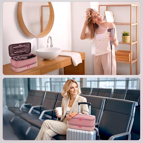 Travel Hair Dryer Case for Shark FlexFusion Case, Portable Hair Tools Bag for Shark FlexStyle Blow Dryer, Double-Layer Storage Carrying Case for Shark Flex Fusion Air Straightener Attachments Holder - Image 4