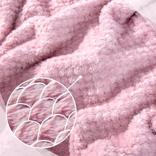 Travel Pillow and Blanket Set Neck Pillow Airplane Memory Foam for Traveling Compact with Bag Pink - Image 3