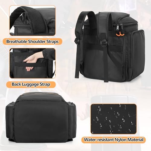 CURMIO Travel Carrying Case Backpack Compatible with Bose S1 Pro/ S1 Pro+ Portable Bluetooth Speaker, Bluetooth Speaker Bag with Shoulder Straps and Accessory Pockets for Microphone, Charger, Cable - Image 4
