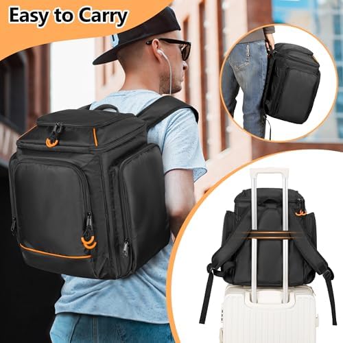 CURMIO Travel Carrying Case Backpack Compatible with Bose S1 Pro/ S1 Pro+ Portable Bluetooth Speaker, Bluetooth Speaker Bag with Shoulder Straps and Accessory Pockets for Microphone, Charger, Cable - Image 6