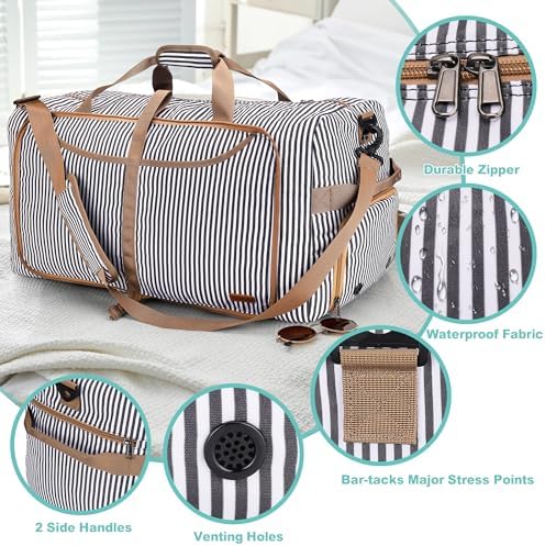 150L Duffle Bag for Travel, Extra Large Foldable Waterproof Travel Duffel Bags Weekender Overnight Bag for Men and Women with Shoe Compartment - Image 7