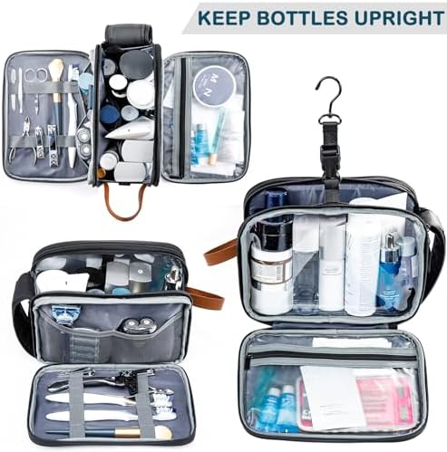 BAGSPRITE Large Toiletry Bag for Men, Women Travel Bag with Hanging Hook, Water-resistant Makeup Cosmetic Bag Shaving Kit Organizer, Bathroom Bag for Traveling - Image 7
