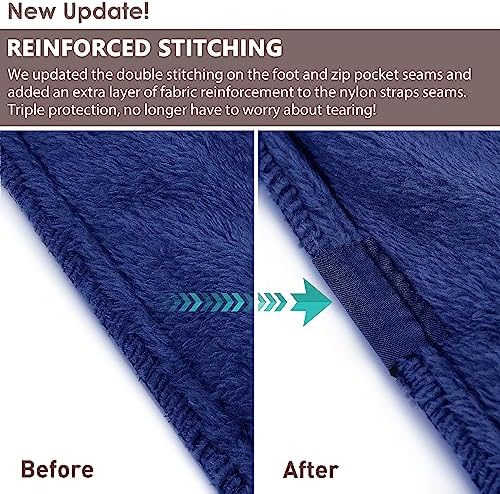 Tirrinia Travel Blanket Pillow - Wearable Airplane Blanket with Feet Pockets for Long Flights, Airplane Accessories Blanket Robe for Women and Men, Gift for Her - Image 3
