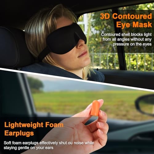 Travel Pillow - Hooded Neck Pillow Airplane, Memory Foam Pillow for Plane, Office, Cars Sleeping, Long Flight Must Haves, Road Trip Essentials Accessories for Adults (Dark Gray) - Image 5