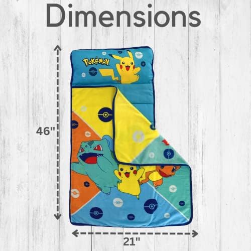 Pokemon Anime 24"(W) X 45"(L) Soft Toddler Nap Mat with Pillow and Blanket Perfect for Preschool, Daycare, and Travel (100% Official Licensed Product) - Image 7