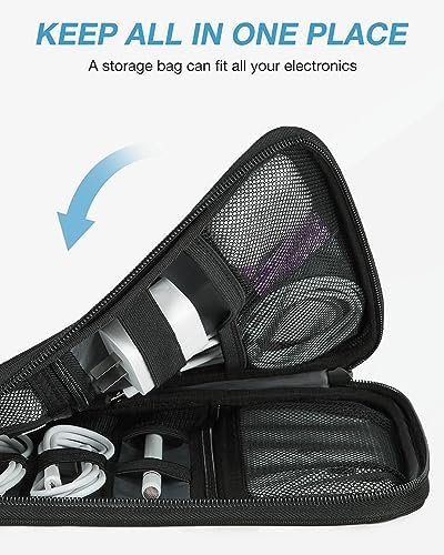 BAGSMART Electronics Travel Organizer Case, Tech Accessories Cord Storage Bag for Phone, Power Bank, SD Card, Cables, Black - Image 6