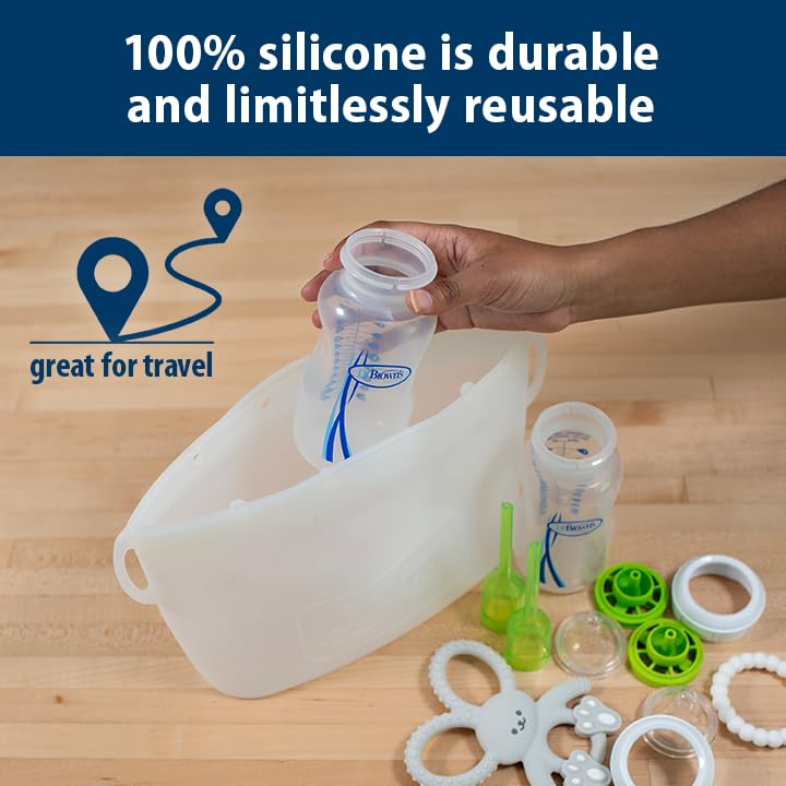Dr. Brown's Microwave Steam Sterilizer Bag for Baby Bottles, Breast Pump Parts & Other Toddler Accessories, 100% Silicone, Reusable Sterilizing Bag - Image 2