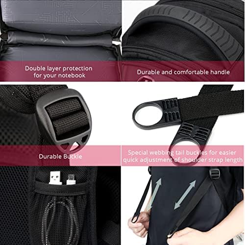 Swissdigital Design Travel Backpack for men, TSA Friendly USB Charging RFID Protection Business Backpack Fits 15.6" Laptops Black | J14-BR - Image 9