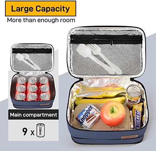 HOMESPON Expandable Lunch Bag for Men Women Insulated Lunch Box Holder with Handle for Picnics Work Travel(Blue) - Image 4