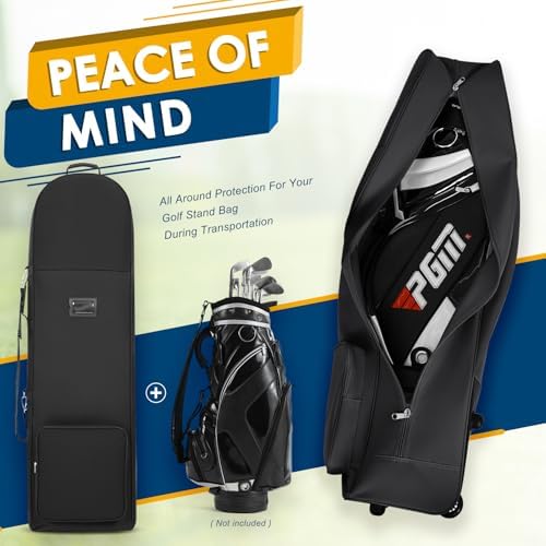 Golf Travel Bags for Airlines with Adjustable Support Rod and Detachable Shoulder Straps, Soft Foldable Golf Club Travel Covers, 900D Heavy Duty Oxford -Universal Size - Image 3