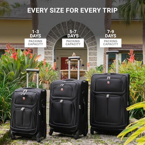 SwissGear Sion Softside Expandable Luggage, Black, Carry-On 21-Inch - Image 6