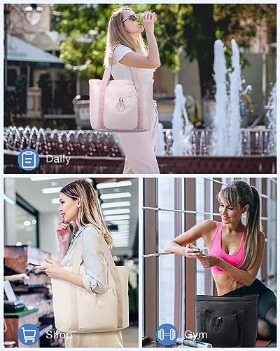 BAGSMART Tote Bag for Women, Tote Shoulder Bag with Laptop Compartment and Zipper Handbag for Travel, Work - Image 6