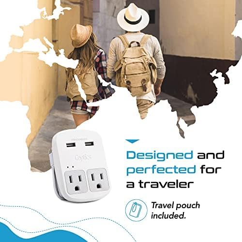 Ceptics Universal Travel Adapter Kit – 2 USA sockets, 1x USB-A & C, 1x PD 35W Type C port and cable, Surge Protected, Plugs for EU, UK, China, AU, Japan - Use with Laptop, Phones, Cameras - ETL Tested - Image 8