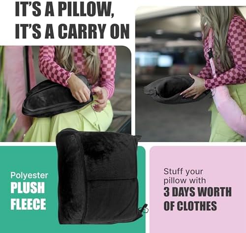 TAKE OFF All-in-One Travel Blanket and Pillow - Super Soft Microfiber Fabric, 3 Day Clothing Storage with Secure Zipper Pockets Keep Valuables Safe, Hand Free Trolley Holder, Ultimate Travel Accessory - Image 6