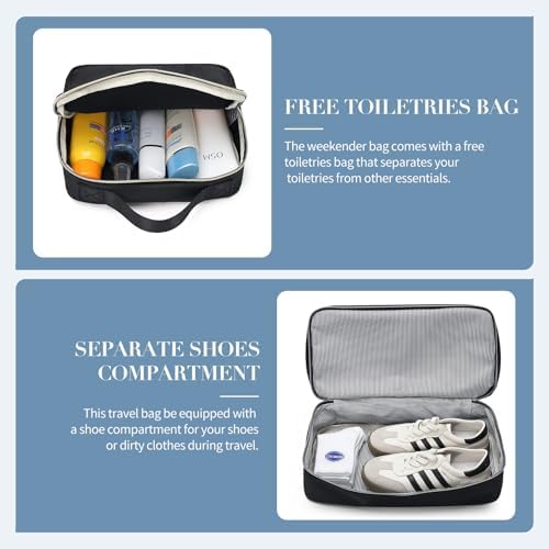 Travel Duffel Bags for Women Weekender Bags with Shoe Compartment Carry on Overnight Bags with Toiletry Bag Gym Bag with Wet Pocket Personal Item Travel Bag for Labor Delivery - Image 7
