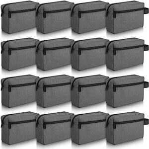 Paterr 16 Pcs Travel Toiletry Bag for Women Men Large Water Resistant Shaving Bag Hanging Cosmetic Bag with Handle and Divider Storage Travel Pouch Case (Dark Gray)
