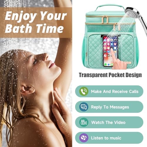 Large Toiletry Bag for Women Men,Bathroom Bag,Water Resistant Portable Shower Caddy for College Dorm,Hanging Toiletry Bags for Traveling,Gym Camping Cruise Ship Travel Essentials Shower Bag - Image 3