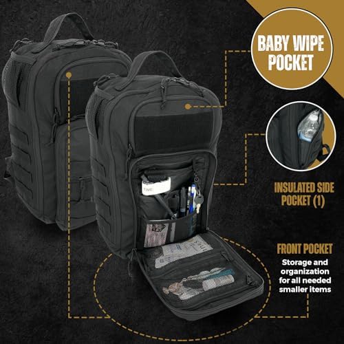 HighSpeedDaddy - Baby Diaper Backpack, Military-Grade, Waterproof, Compact Baby Travel Bag w/Stroller Straps & Tablet Sleeve - Image 2