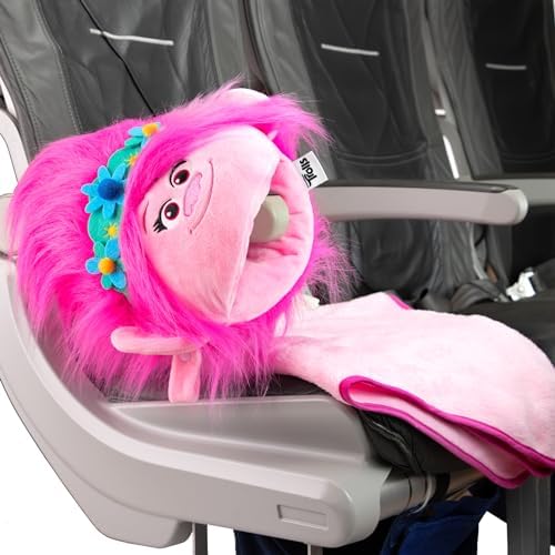 Trolls Armrest Buddy Stuffed Plush Travelling Toy with Blanket 13” - Kids Ultimate Travel Pillow Companion Set (Queen Poppy) - Image 4