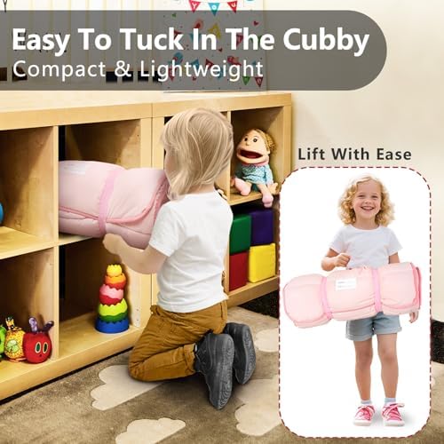 Primlect Toddler Nap Mat with Removable Pillow and Soft Blanket, Portable Sleeping Bag with Roll up Design, Washable, Light, Perfect for Daycare, Preschool, Kindergarten, Travel, Boys and Girls - Image 2