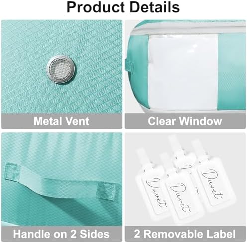 Comforter Storage Bag - Large Capacity Blanket Storage Bags 3-Layer Ultra Space Saving Self Compression Organizer, Washable Compression Bags for Storage Comforter Blanket, 2-Pack, Blue - Image 6