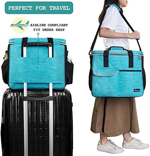 PetAmi Travel Bag Organizer - Dog & Cat Diaper Bag with Food Container and Bowls, Perfect for Weekend Camping (Sea Blue, Large) - Image 5