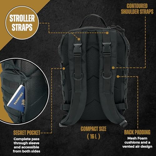 HighSpeedDaddy - Baby Diaper Backpack, Military-Grade, Waterproof, Compact Baby Travel Bag w/Stroller Straps & Tablet Sleeve - Image 3