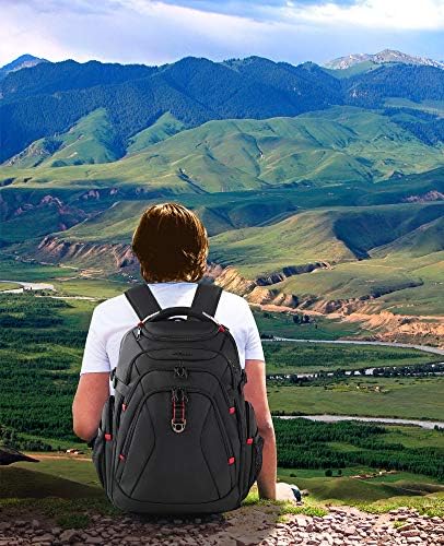 KROSER Travel Laptop Backpack 17.3 Inch XL Computer Backpack with Hard Shell Saferoom RFID Pockets Water-Repellent Business College Daypack Stylish Bag for Men/Women-Black - Image 7