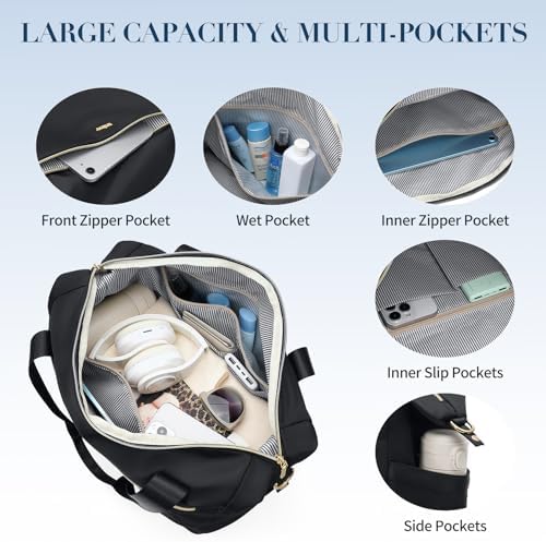 Travel Duffel Bags for Women Weekender Bags with Shoe Compartment Carry on Overnight Bags with Toiletry Bag Gym Bag with Wet Pocket Personal Item Travel Bag for Labor Delivery - Image 3