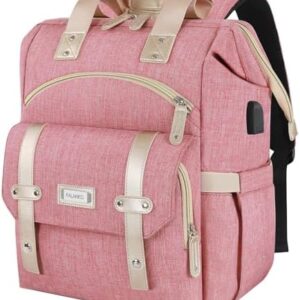 FALANKO Backpack for Women,Wide Open Work Large USB Charging Port Student Bookbag for 15.6 Inch Laptop,Doctor Teacher Nurse College School Travel Bag,Water Resistant Laptop Bookbag Computer Back Pack