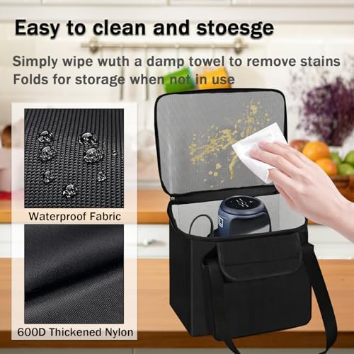 Carrying Bag for Ninja Crispi Air Fryer, Heavy Duty Heat-resistant Portable Outdoor Air fryer Bag with Pocket Travel Carriering Case Bag Compatible with Ninja Crispi Air Fryer FN101GY - Image 4