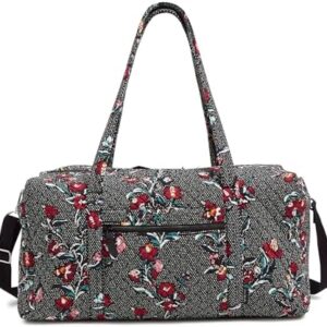 Vera Bradley Women's Cotton Large Travel Duffel Bag, Perennials Noir Dot, One Size