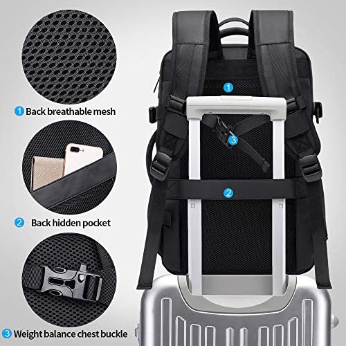 BANGE 35L Travel Backpack,Flight Approved Carry On Backpacks for International Travel Bag, Water Resistant Durable 17-inch Laptop Backpacks,Large Daypack Business Weekender Luggage Pack for Men Women - Image 6