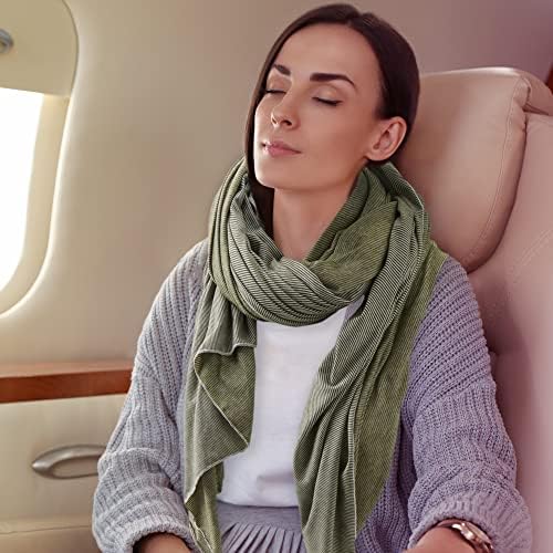 Bucky Jersey Stripe Comfort Travel Accessories, Blanket Scarf, Olive Stripe, One Size - Image 4