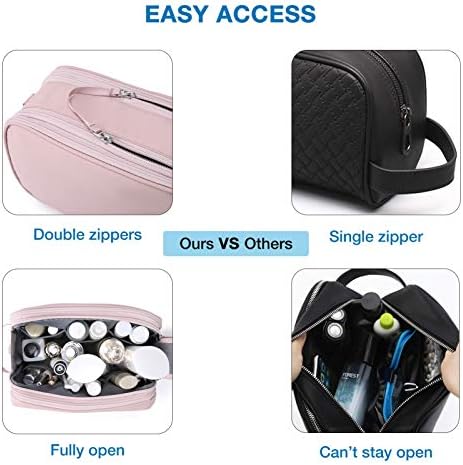 BAGSMART Toiletry Bag for Men, Travel Toiletry Organizer Dopp Kit Water-resistant Shaving Bag for Toiletries Accessories, Door Room Essentials,Pink-medium - Image 4