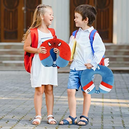 Superhero Travel Pillow for Kids & Adults with Sleep Eye Mask, Memory Foam U-Shaped Neck Pillow with Washable Cover, Soft Head Support Travel Accessories for Airplane Car Train Bus Recline, Red - Image 6