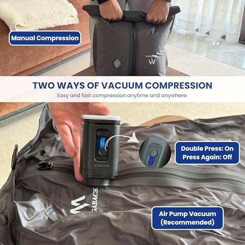 Vacuum Bags for Travel, IP67 Reusable Vacuum Seal Bags for Clothing with Electric Pump, Vacuum Seal Packing cube for Suitcases, Backpack & Travel (1PC+Pump) - Image 6