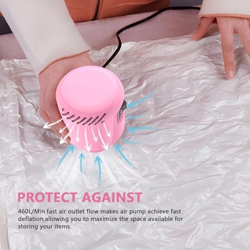 24 Pack Vacuum Storage Bags with Electric Pump, Space Saver Bags (5 Jumbo, 5 Large, 5 Medium, 5 Small, 4 Roll Up Bags) Travel Vacuum Seal Bags for Clothes, Bedding,Blankets,Duvets, Pillows - Image 5