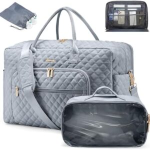 LOVEVOOK Travel Duffle Bag, Weekender Bag for Women with Toiletry Bag Carry on Overnight Bag with Laptop Compartment, Yoga Gym Bag with Wet Pocket Shoe Bag, Hospital Bag for Labor and Delivery