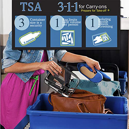 TSA Approved Clear Travel Toiletry Bag wih Zippers Carry-on Travel Accessories Quart Size Toiletries Cosmetic Pouch Makeup Bags for Men and Women (2 pcs) - Image 5
