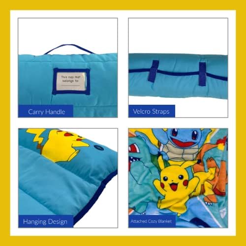 Pokemon Anime 24"(W) X 45"(L) Soft Toddler Nap Mat with Pillow and Blanket Perfect for Preschool, Daycare, and Travel (100% Official Licensed Product) - Image 5