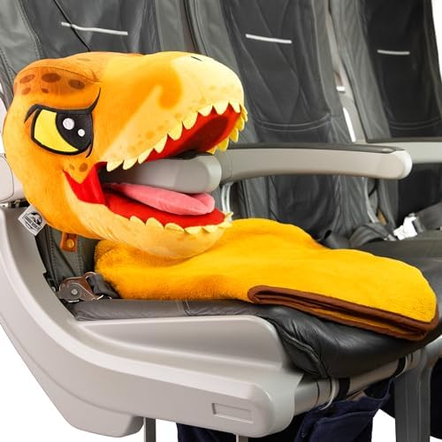 Jurassic World Dinosaur Head Armrest Buddy Stuffed Plush Traveling Toy with Blanket 13” - Kids Ultimate Travel Pillow Companion Set (T Rex) - Image 5