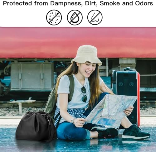 Small Travel Neck Pillow Bag for memory foam travel pillow,Luggage Travel Pillow Drawstring Bag Carrying Case with Trolley Sleeve&Adjustable Strap,Easily Attaches to Luggage,Backpacks - Image 6